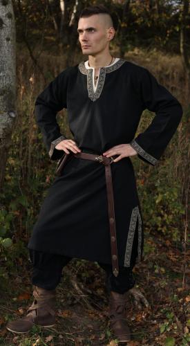 LEONARDO CARBONE Langarm-Tunika mit Bordre - Farbe: schwarz - Gre: S