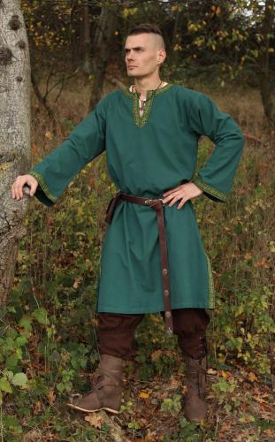 LEONARDO CARBONE Langarm-Tunika mit Bordre - Farbe: grn - Gre: S