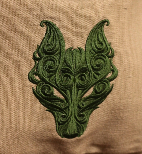 STICKMASCHINE Grtelbanner Wolf - Farbe: natur