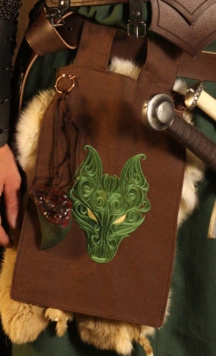 STICKMASCHINE Grtelbanner Wolf - Farbe: dunkelbraun