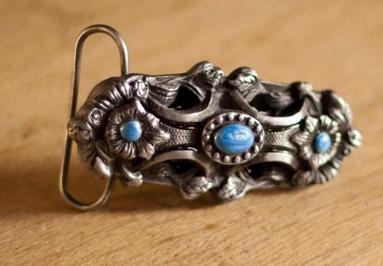 TANSIDE Grtelschnalle mit Steinen - Farbe: hellblau