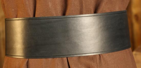 STICKMASCHINE Breitgrtel aus Leder, 10cm - Farbe: grn - Gre: L/XL