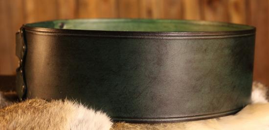 STICKMASCHINE Breitgrtel aus Leder, 10cm - Farbe: grn - Gre: XS
