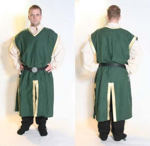 LARP FASHION KLEIDER Leinen-Tunika/ Waffenrock - Farbe: schwarz - Gr��e: M