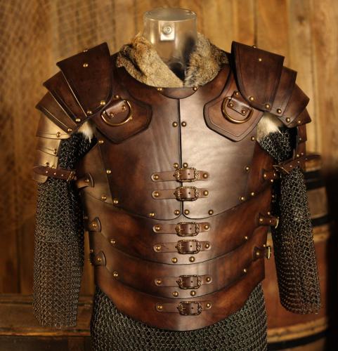 BLACK RAVEN ARMOURY LARP Lederrstung Legio - Gre: S - Farbe: dunkelbraun