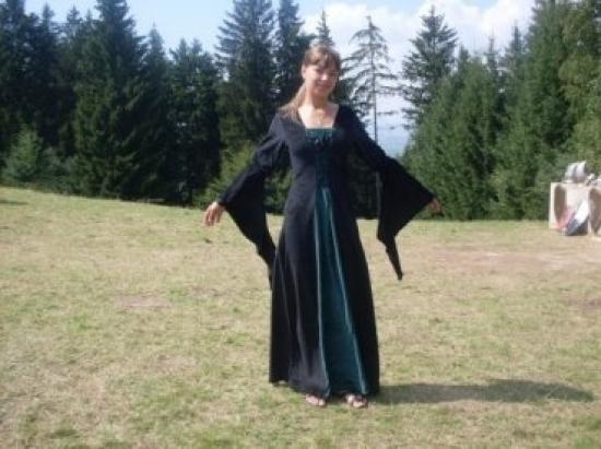 LEONARDO CARBONE Samtkleid Circe - Farbe: schwarz/grn - Gre: XS