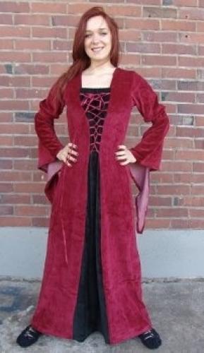 LEONARDO CARBONE Samtkleid Circe - Farbe: weinrot/schwarz - Gr��e: XS