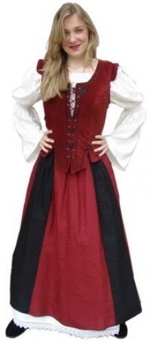 LEONARDO CARBONE Leinenrock - Gr��e: S/M - Farbe: schwarz/weinrot