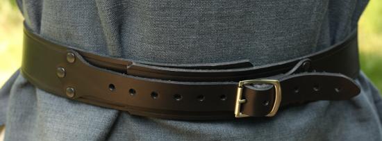 STICKMASCHINE Ledergrtel, 5cm - Farbe: schwarz - Gre: XXXL