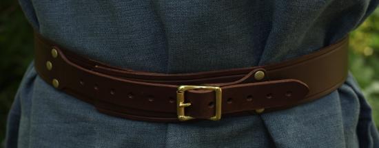 STICKMASCHINE Lederg�rtel, 5cm - Farbe: dunkelbraun - Gr��e: XS/S