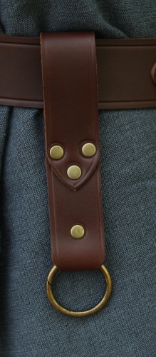 LEDERTISCH G�rtelschlaufe aus Leder mit Ring - Farbe: dunkelbraun