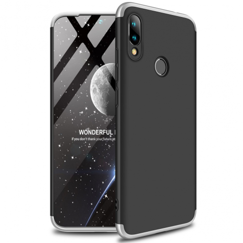 Tec-Expert 360 Grad-Case f�r Xiaomi - Farbe: Schwarz & Silber - Modellkompatibilit�t: F�r Xiaomi Redmi 7