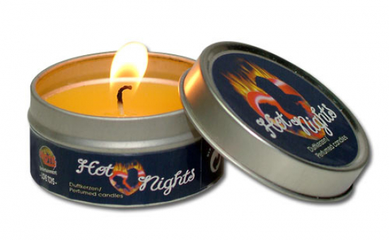 Markenlos Hot Nights Duftkerze fr Unterwegs (To Go) - Aroma: Orange, Vanille, Lavendel, Zimt, Pfirsich, Rose