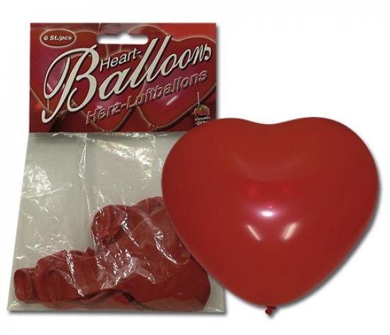Markenlos Herz-Luftballons - Farbe: rot - Menge: 6Stck