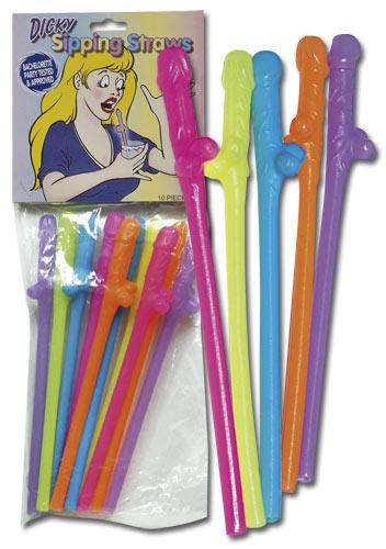 Markenlos Penis-Trinkhalme - Menge: 1Stck