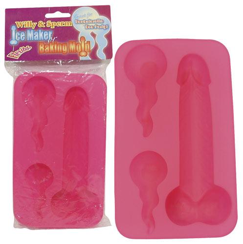 Penis/Sperma-Eis/Backform - Farbe: rot - Menge: 1Stck