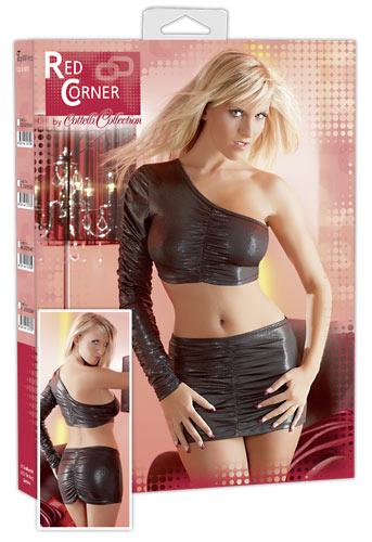 Raff-Top und -Minirock - Farbe: schwarz - Gre: M