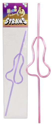 Markenlos Penis-Strohhalm Pecker Straws - Farbe: violett