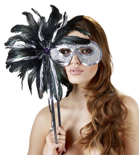 Markenlos Maske mit Stab - Farbe: silber