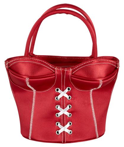 Markenlos Korsett-Handtasche - Farbe: rot - Menge: 1Stck