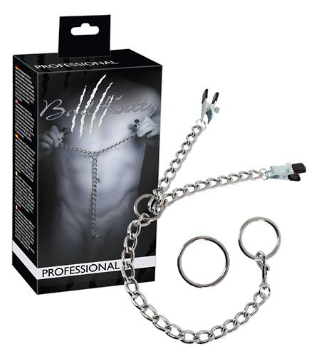 EDC Retail B.V. Y-Kette+Klemmen+Penisringe - Farbe: silber