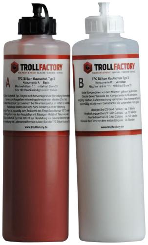 Trollfactory TFC Silikon Kautschuk Typ 3 HB Zinnguss hitzebest�ndig 1:1 1kg