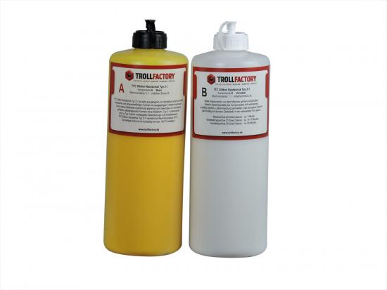 Trollfactory TFC Silikon Kautschuk Typ 2-1 Abformsilikon mittelhart gelb 1:1 NV 2kg