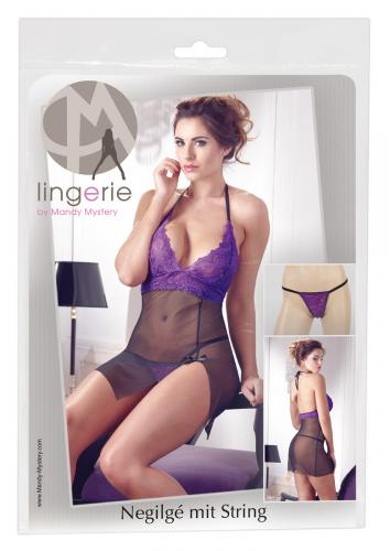 Neglig-Set - Farbe: schwarz - Gre: S/M