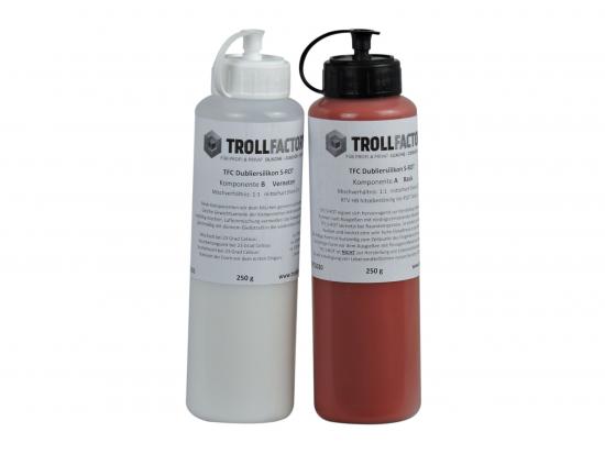 Trollfactory TFC Dubliersilikon S-ROT mittelhart Shore 33 1:1 HB 500g