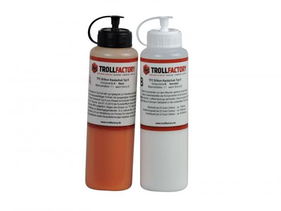 Trollfactory TFC Silikon Kautschuk Typ 6 Lebensmittel aprikot weich Shore 22 1:1 500g