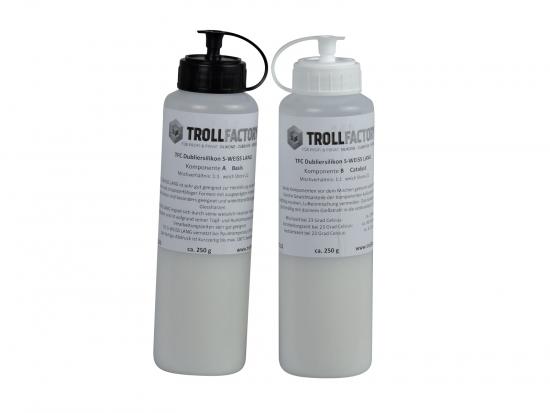 Trollfactory TFC Dubliersilikon S-WEISS LANG weich Shore 22 1:1 500g