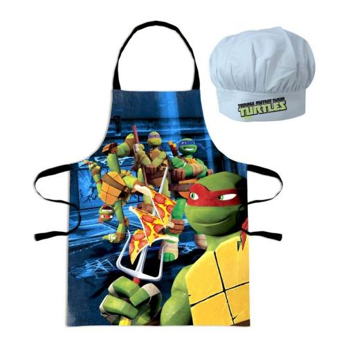 Ninja Turtles - Set Sch�rze + Hut Kopf 