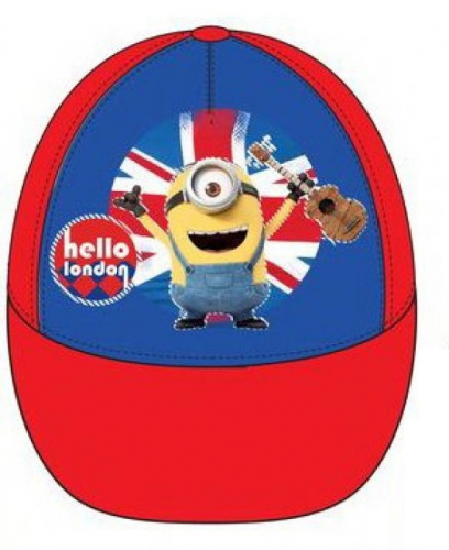 Minions Kinderbaseballm�tze - Typ: Hello London Rot - Gr��e: 54cm