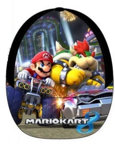 Nintendo Super Mario Kinderbaseballmtze - Typ: Mario u. Bowser Schwarz - Gre: 52cm