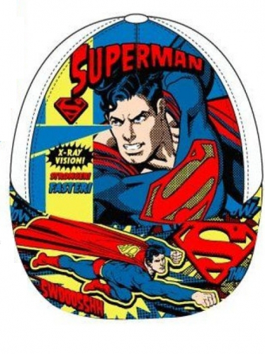 DC Universe Superman & Batman Kinder Baseballcap, Mtze, Strandmtze - Auswahl: Superman Wei Auen - Gre: 52cm
