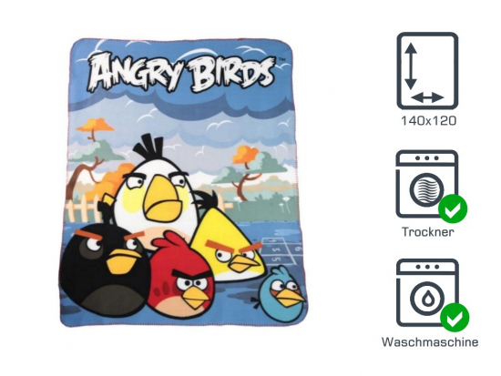 Fleecedecke Angry Birds - Typ: Vgel - Gre: 120 x 140 cm