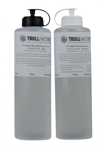 Trollfactory TFC Silikon Kautschuk Typ 19 glasklar Shore 19 1:1 Special Effect 1kg