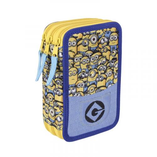 Disney Federmppchen + Stifte + Schere + Lineal + Zubehr 3 Fcher Schulmppchen - Typ: Minions