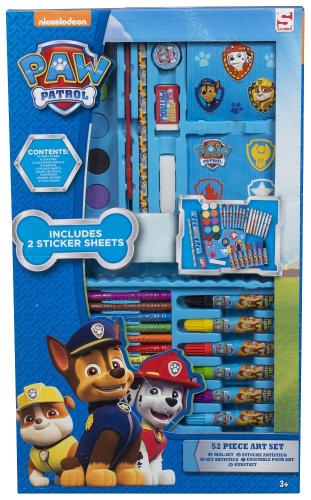 Paw Patrol PAW PATROL Koffer + Stifte + Lineal + Pinsel + Sticker Malset Bastelset 52 Teile
