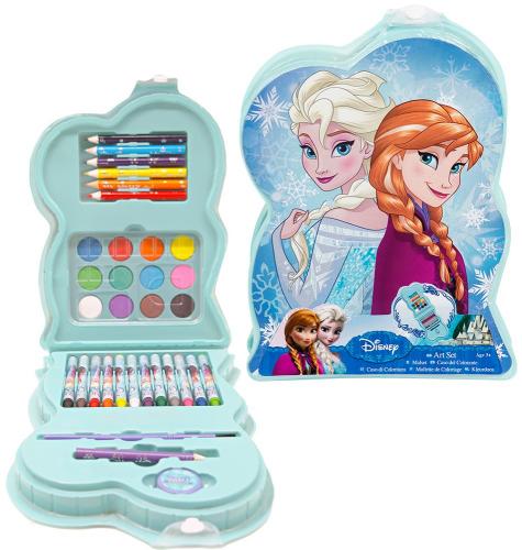 Disney DIE EISKNIGIN (FROZEN) Koffer + Stifte + Pinsel + Wasserfarben Malset Bastelset 33 Teile