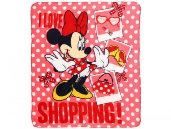 Disney Minnie Maus Fleecedecke - Auswahl: I love Shopping - Gr��e: 140x120 cm