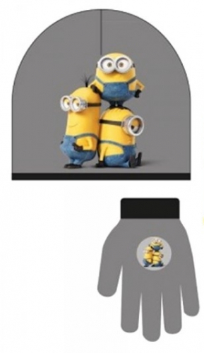Minions Mtze + Handschuhe - Auswahl: Grau