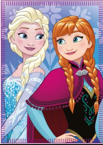 Disney Frozen Fleecedecke 100x140cm - Motiv: Anna/Elsa Dunkelblau