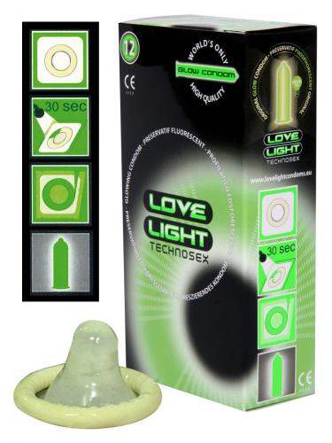 Markenlos Love Light Glowkondom - Farbe: wei - Aroma: ohne, Eigengeruch - Menge: 12Stck