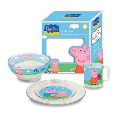 Peppa Wutz Peppa Pig Glas Frhstck Satz 3 - teilig 20x21x10c