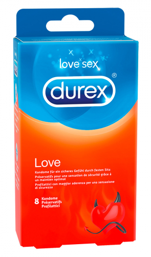 Durex Love Kondome mit schmaler Passform Extrafeucht 8 St�ck