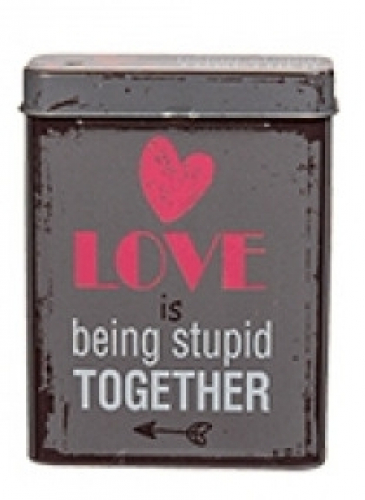 Metall-Zigarettenetui, Slogans, ca. 9 x 7 cm, 6-fa - Auswahl: Love
