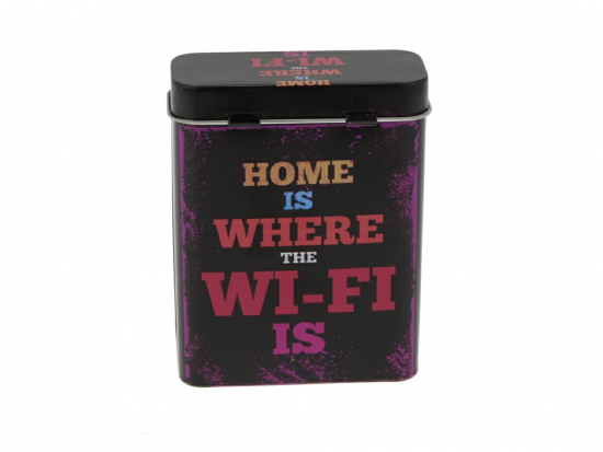 Metall-Zigarettenetui, Slogans, ca. 9 x 7 cm, 6-fa - Auswahl: Home is where