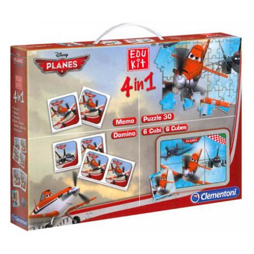 Disney Planes KIT 4in1 - Puzzle, Memo, 6 Wrfel, Dominio