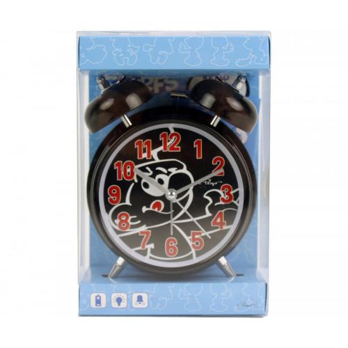 Die Schlmpfe Smurfs Wecker Uhr schwarz 10cm